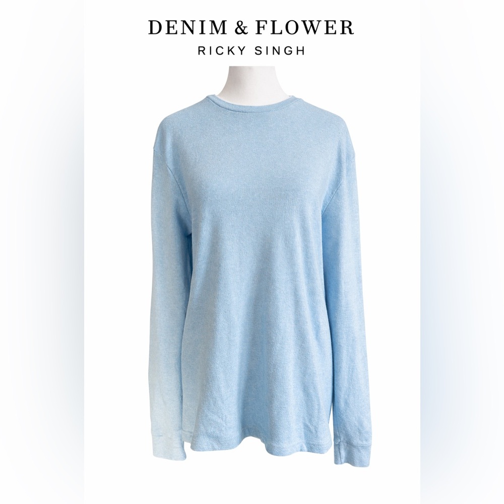 Denim & Flower Ricky Singh Blue Long Sleeve Crewneck Shirt Men’s M